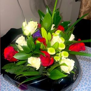 Red and white Flower